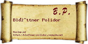 Blüttner Polidor névjegykártya
